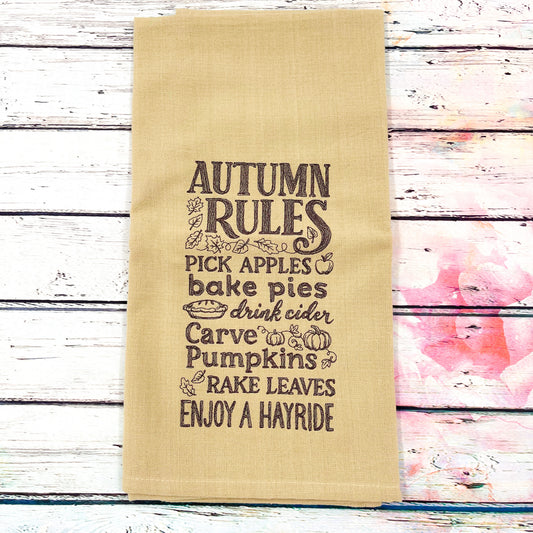 Autumn Rules Kitchen Tea Towel