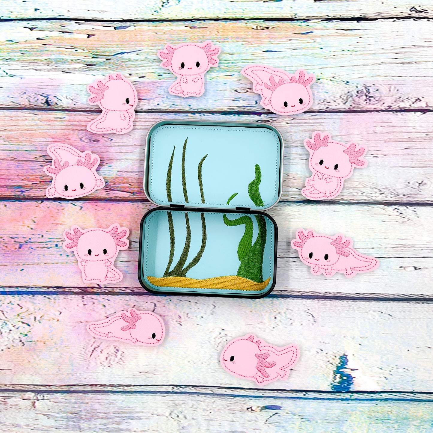 Pink Axolotls Tin Play Set