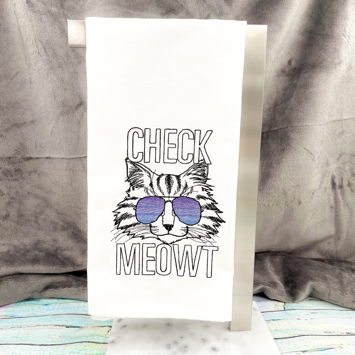 Check Meowt Kitchen Towel