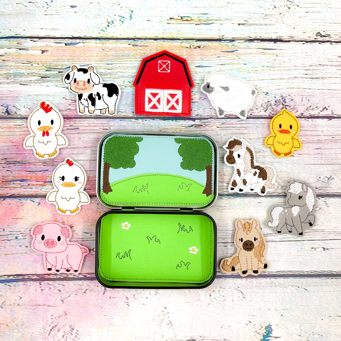 Farm Animals Tin Play Set