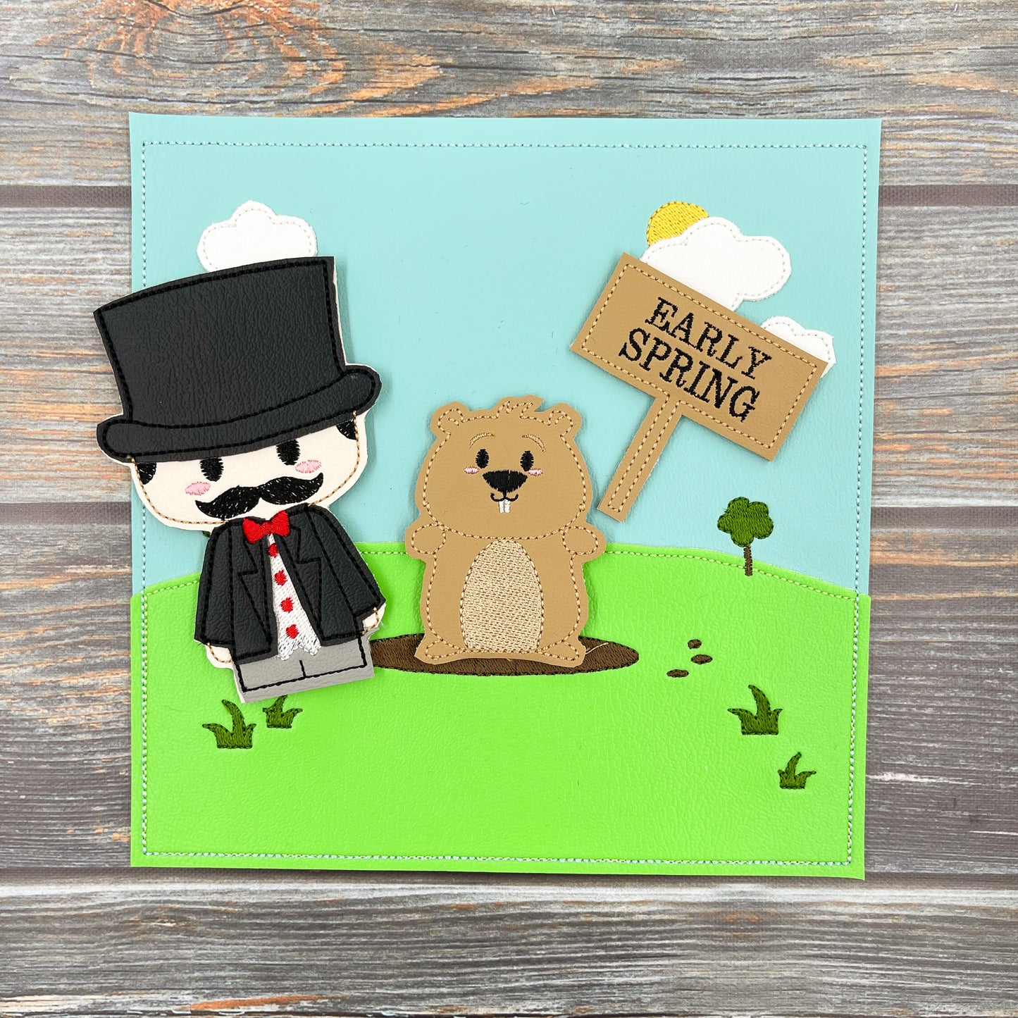 Groundhog Day Finger Puppet Set