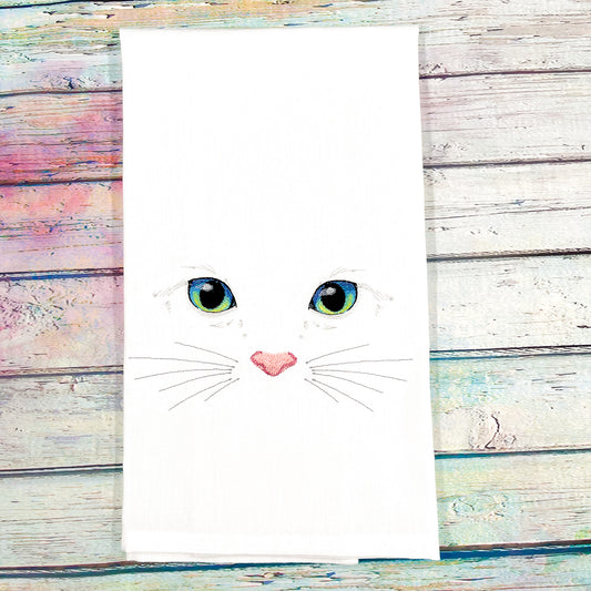 Pawesome Kitty Face Kitchen Tea Towel