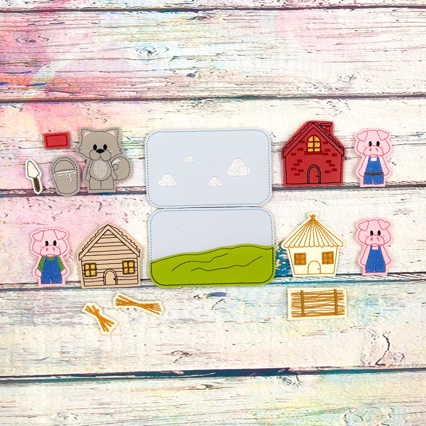Three Little Pigs Tin Play Set