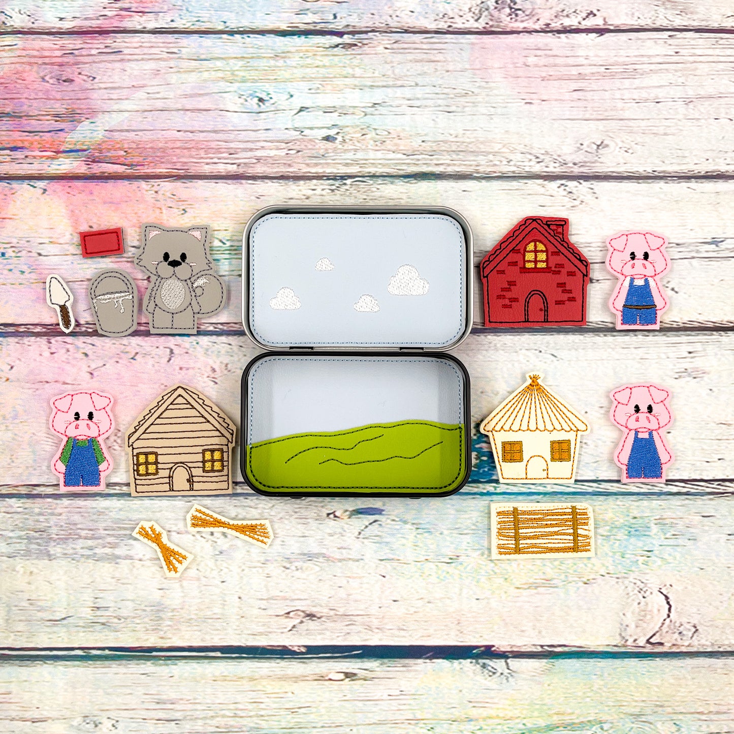 Three Little Pigs Tin Play Set