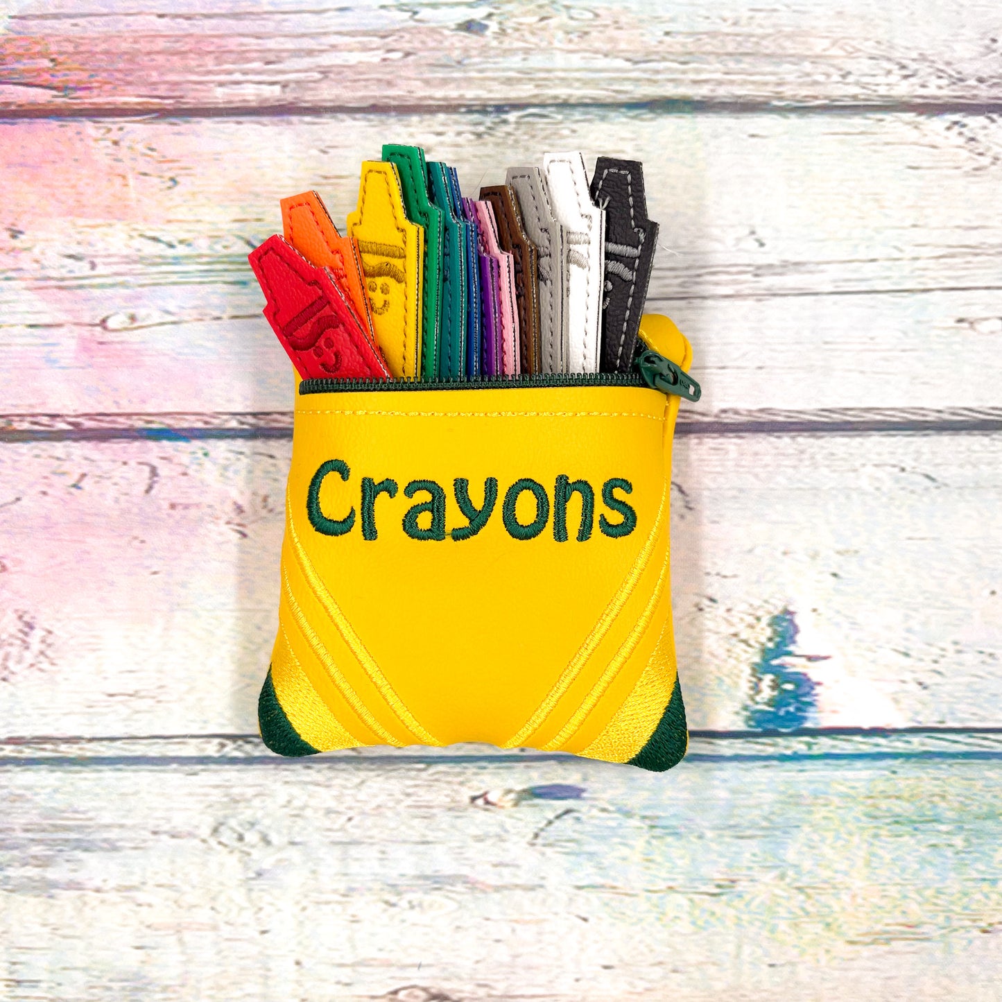 Colored Crayons Felties with Crayons Bag