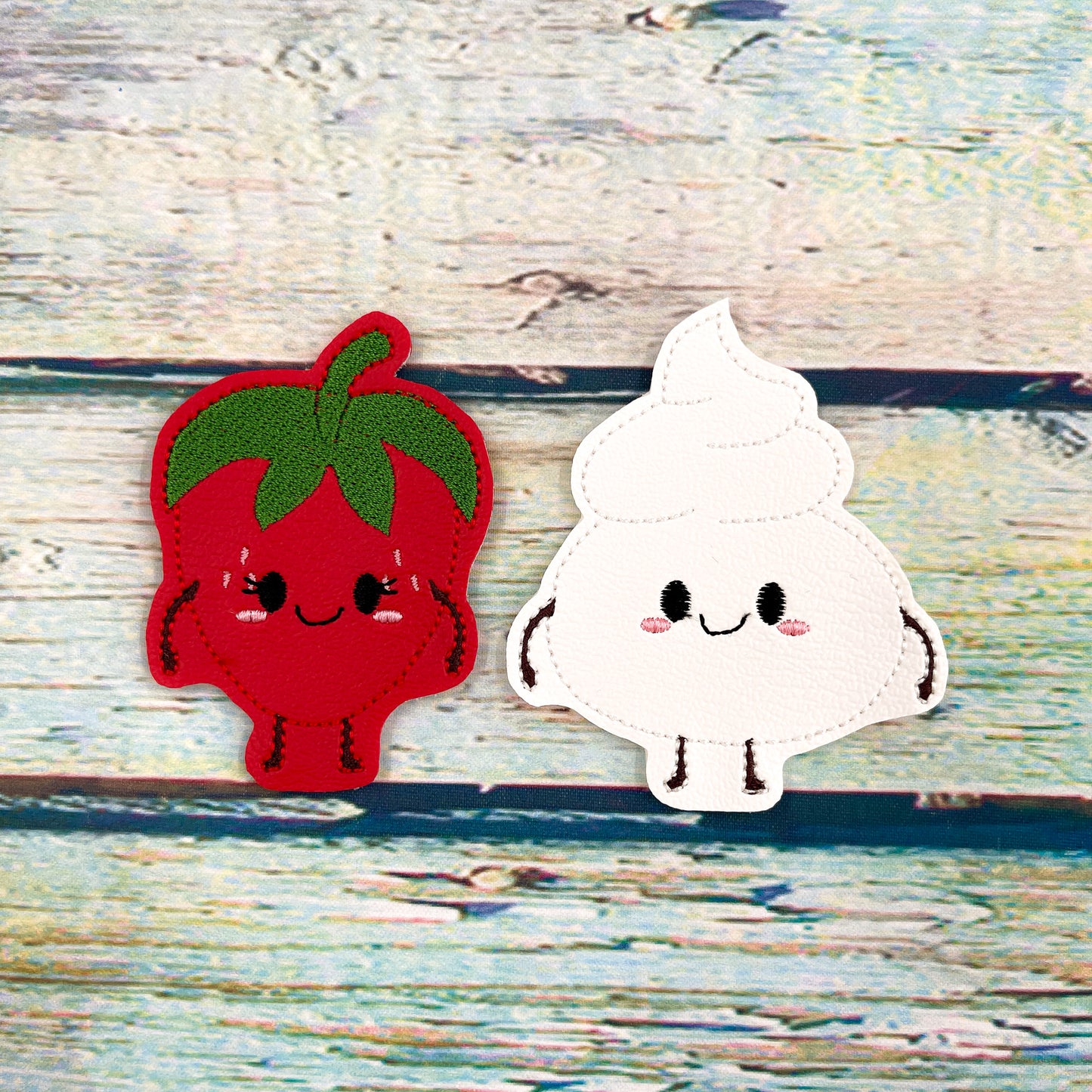 Strawberry and Cream Perfect Pairs Finger Puppet Set